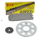 Chain and Sprocket Set compatible for Honda CM250C Custom 82-83 chain DID 520 VX3 104 open 15/41