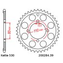 Steel rear sprocket with pitch 530 and 39 teeth JTR284.39