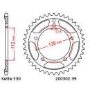 Steel rear sprocket with pitch 530 and 39 teeth JTR302.39