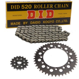 Chain and Sprocket Set compatible for Honda XR 250 R 88-89  chain DID 520 L 108  open  13 / 48