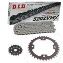 Chain and Sprocket Set compatible for Honda TRX300ES 01-08 Chain DID 520 ZVM-X 86 open 13/38