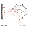 Kettensatz geeignet für Honda TRX300ES 01-08 Kette DID 520 ZVM-X 86 offen 13/38