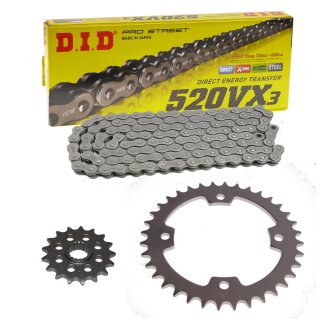 Kettensatz geeignet für Honda TRX450R SportTrax 04-05 Kette DID 520 VX3 94 offen 14/38