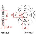 Chain and Sprocket Set compatible for Honda GB500 Clubman 89-90 chain DID 525 ZVM-X 108 open 15/37