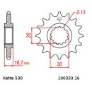 Chain and Sprocket Set compatible for Honda CBR1000RRS Fireblade Limited Edition 07-08 chain DID 530 ZVM-X 114 open 16/42