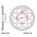 Steel rear sprocket with pitch 530 and 40 teeth JTR824.40