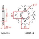 Chain and Sprocket Set compatible for Kawasaki EL250 Eliminator 88-95 Chain DID 520 ZVM-X 114 open 14/44