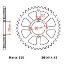 Kettensatz geeignet für Kawasaki KFX250A Mojave 250 87-04 Kette DID 520 VX3 90 offen 12/43