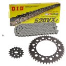 Chain and Sprocket Set compatible for Kawasaki KX250 97-98 chain DID 520 VX3 114 open 13/49