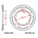 Steel rear sprocket with pitch 530 and 42 teeth JTR1493.42