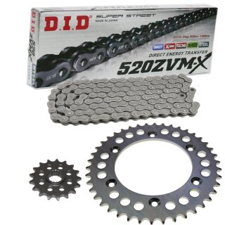 Chain and Sprocket Set compatible for KTM EXC125 2000 Chain DID 520 ZVM-X 118 open 14/38