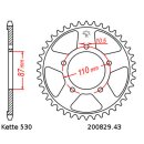 Steel rear sprocket with pitch 530 and 43 teeth JTR829.43