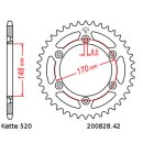 Chain and Sprocket Set compatible for Suzuki Suzuki DR600 / Dakar 85-89 chain DID 520 VX3 108 open 16/42