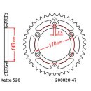 Kettensatz geeignet für Suzuki DR800 91-93 Kette DID 520 ZVM-X 116 offen 15/47