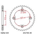 Chain and Sprocket Set compatible for Suzuki LT-Z400 Quadsport 09-13 Chain DID 520 ZVM-X 96 open 14/40