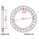 Chain and Sprocket Set compatible for Triumph Speed Triple Injection 900 97-98 chain DID 530 ZVM-X 108 open 17/43