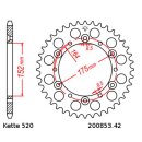 Chain and Sprocket Set compatible for Yamaha DT400 77-79 Chain DID 520 ZVM-X 104 open 17/42