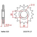 Chain and Sprocket Set compatible for Yamaha YZFR1 06-08 CONVERSION Chain DID 520 ZVM-X 118 open 17/45