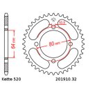 Chain and Sprocket Set compatible for Yamaha YFM125 Grizzly 04-14 Chain DID 520 ZVM-X 74 open 12/32