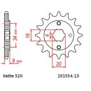 Chain and Sprocket Set compatible for Yamaha TT-R230 05-20 chain DID 520 VX3 106 open 13/49