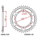 Chain and Sprocket Set compatible for Beta Jonathan 350 03-10 Chain DID 520 ZVM-X 122 open 15/43