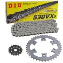 Chain and Sprocket Set Bombardier Desert Strom 650 04-06 chain DID 530 VX3 110 open 16/40