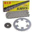 Chain and Sprocket Set compatible for Bombardier Desert Strom 650 04-06 chain DID 530 VX3 110 open 16/40