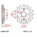 Chain and Sprocket Set compatible for Cagiva Mito 125 04-13 Chain DID 520 ZVM-X 116 open 14/43