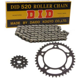 Chain and Sprocket Set compatible for Cagiva Raptor 125  04-10 DID 520 L 116  open  14 / 43