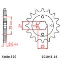 Kettensatz geeignet für Kymco MXER 150 02-13 Kette DID 520 VX3 78 offen 14/30