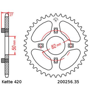 Kettensatz geeignet fr Honda ST 70 Dax 76-80  Kette RK CG 420 SB 88  offen  GRN  15/35