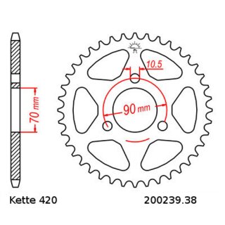 Kettensatz geeignet fr Honda MT 80 S 80-82  Kette RK CG 420 SB 104  offen  GRN  15/38