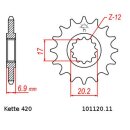 Kettensatz geeignet für Malaguti XTM 50 03-10  Kette RK CG 420 SB 126  offen  GRÜN  11/48