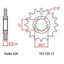 Kettensatz geeignet für MBK X-Limit 50 Super Motard 97-01  Kette RK LY 420 SB 128  offen  GELB  12/52