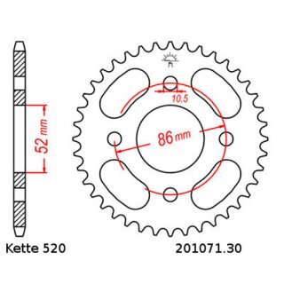 Kettensatz geeignet fr Kymco MXU 150 02-13  Kette RK CG 520 H 78  offen  GRN  14/30