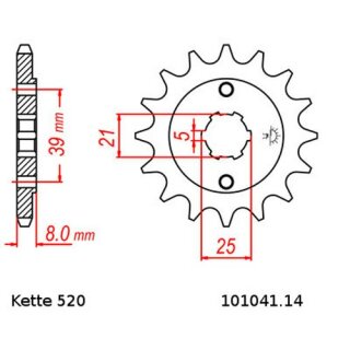 Kettensatz geeignet fr Kymco MXU 150 02-13  Kette RK FB 520 H 78  offen  BLAU  14/30