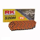 Kettensatz geeignet für Aprilia RS 125 Tuono 03-07  Kette RK PC 520 H 104  offen  ORANGE  14/40
