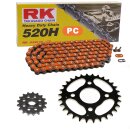 Chain and Sprocket Set Yamaha YFM 125 Grizzly 04-14...