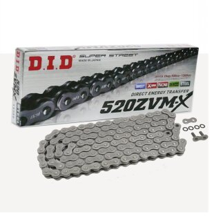 DID X Ring Chain 520ZVM-X with 112 Links open with Rivet Connecting Link