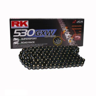Kette RK XW-Ringkette BL530GXW/116 offen mit Nietschloss blau für Motorrad 
