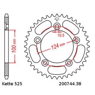 Kettensatz geeignet fr Honda VT 750 S 10-14  Kette RK 525 ZXW 112  offen  17/38