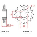 Chain and Sprocket Set compatible for Honda CBR 600 F 91-98 CONVERSION  Chain RK BL 520 GXW 108  BLACK SCALE  open  15/43