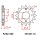 Chain and Sprocket Set compatible for Honda CBR 250 R 11-14  Chain RK BL 520 GXW 108  BLACK SCALE  open  14/38