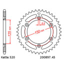 Kettensatz geeignet für KTM EXC 450 Enduro Racing 03-12  Kette RK BL 520 GXW 118  SCHWARZ  offen  15/45