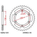 Chain and Sprocket Set compatible for Husqvarna TE 450  2006, Chain RK BL 520 GXW 112, BLACK SCALE, open, 13/50