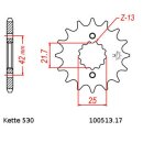 Chain and Sprocket Set compatible for Kawasaki VN 800 Drifter 99-03, Chain RK BL 530 GXW 112, BLACK SCALE, open, 17/40