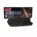 Chain and Sprocket Set compatible for Suzuki GSX-R 750 96-97  Chain RK BL 530 GXW 108  BLACK SCALE  open  16/43