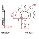 Kettensatz geeignet für Yamaha YZF 1000 R Conversion 72Kw 98-02  Kette RK BL 530 GXW 110  SCHWARZ  offen  17/47