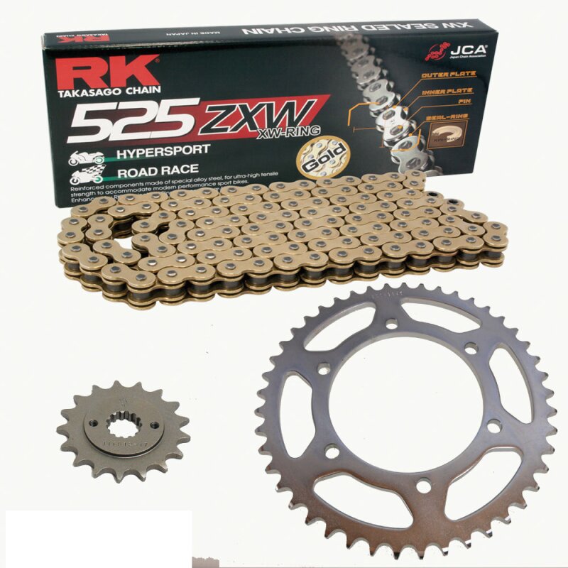 RK Racing Chain GB520GXW-108 Gold 108-Links XW-Ring Chain with Connecting Link 