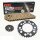 Chain and Sprocket Set compatible for KTM Adventure 950 03-05, Chain RK GB525ZXW 118, open, GOLD, 17/42